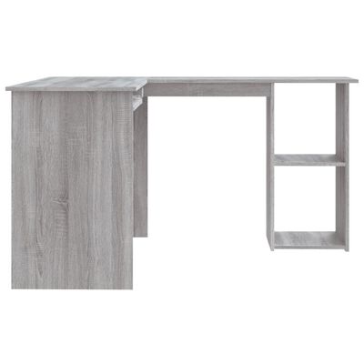 vidaXL hjørneskrivebord 120x140x75 cm konstrueret træ grå sonoma-eg