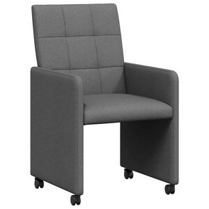 vidaXL Spisebordsstole med hjul 2 stk. Stof M&oslash;rkegr&aring; 58 x 65 x 94 cm