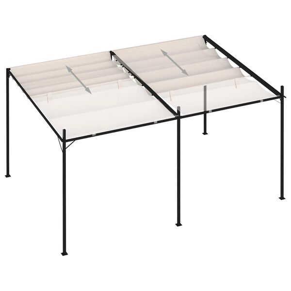vidaXL havepavillon med udtrækkeligt tag 400x300x233 cm cremefarvet