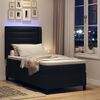 vidaXL LED Box Spring Bed med madras Sort 90 x 190 cm Stof