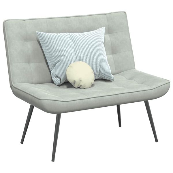 vidaXL b&aelig;nk 110x74x84 cm velour lysegr&aring;