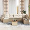 vidaXL Havesofa S&aelig;t med pude 8 pcs Beige polyrattan