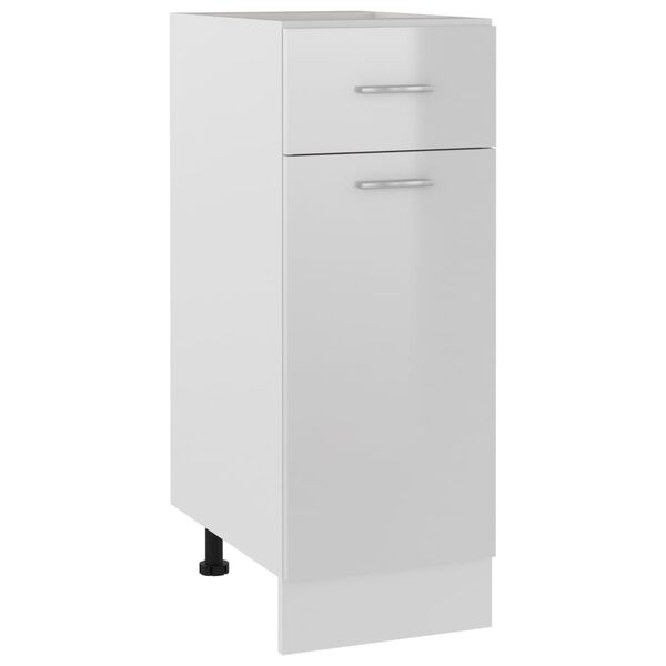 vidaXL skuffebundskab "Lyon" h&oslash;jglans hvid 30x46x81,5 cm konstrueret tr&aelig;