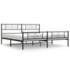 vidaXL sengeramme med sengegavl og fodg&aelig;rde 183x213 cm metal sort