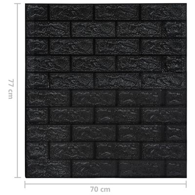vidaXL 3D vægklistermærker 10 stk. selvklæbende murstensdesign sort