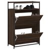 vidaXL skoreol 75x34x112 cm konstrueret tr&aelig; brun egetr&aelig;sfarve
