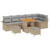 vidaXL Havesofa S&aelig;t 9 stk. Beige polyrattan