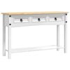 vidaXL Endebord Corona Hvid 114 x 34,5 x 73 cm Massiv fyrretr&aelig;