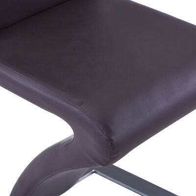 vidaXL spisebordsstole 2 stk. med zigzagform kunstlæder brun