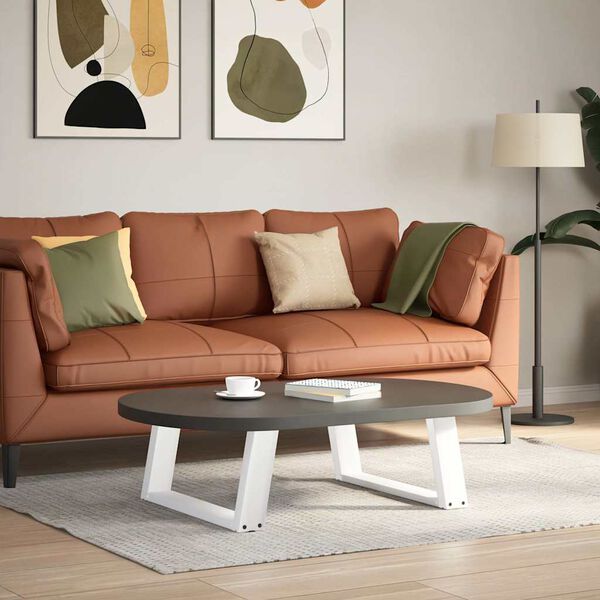 vidaXL sofabordsben U-formet 2 stk. hvid 60x(30-31) cm st&aring;l