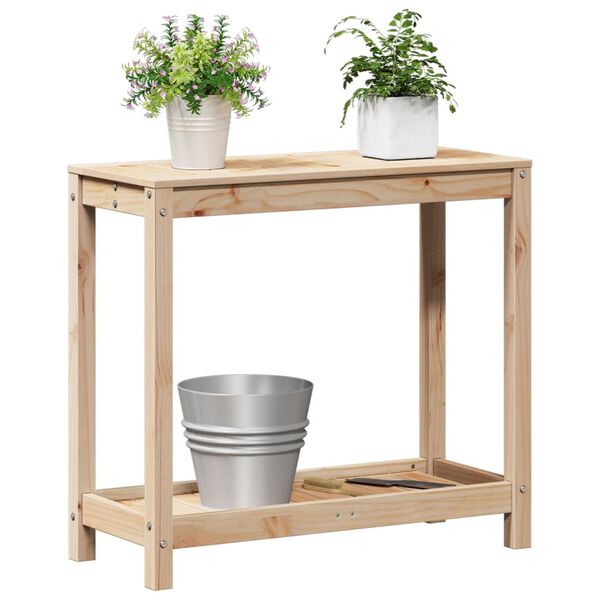 vidaXL plantebord med hylde 82,5x35x75 cm massivt fyrretræ