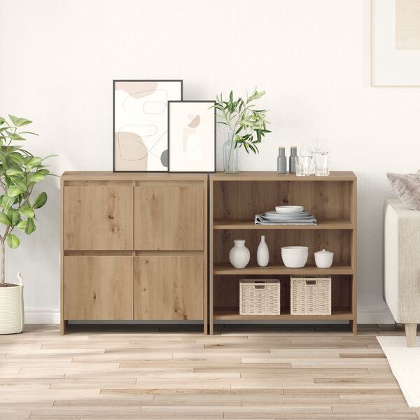 vidaXL Sideboard 2 pcs Artisan Egetr&aelig; 70 x 41 x 75 cm Konstrueret tr&aelig;