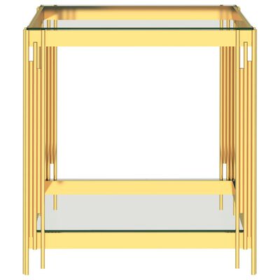 vidaXL sofabord 55x55x55 cm rustfrit stål og glas guldfarvet
