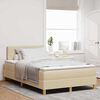 vidaXL LED Box Spring Bed med madras med LED Creme 120 x 190 cm Stof