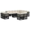 vidaXL Havesofa S&aelig;t 13 stk. Sort polyrattan