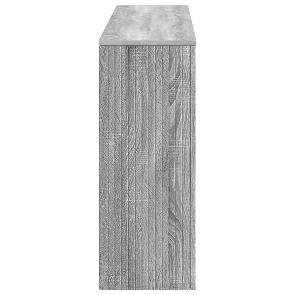 vidaXL Konsolbord Stribet Gr&aring; Sonoma 155 x 29 x 74 cm Konstrueret tr&aelig;