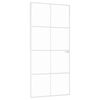 vidaXL d&oslash;r 93x201,5 cm h&aelig;rdet glas og aluminium hvid