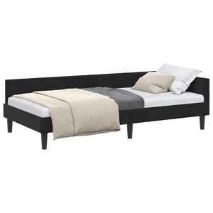 vidaXL Hj&oslash;rnesengramme med hovedg&aelig;rde Sort 80 cm x 200 cm Fl&oslash;jl