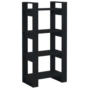 vidaXL bogreol/rumdeler 60x35x125 cm massivt tr&aelig; sort