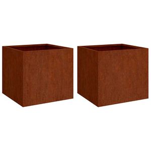 vidaXL plantekasser 2 stk. 49x47x46 cm cortenst&aring;l
