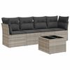 vidaXL sofas&aelig;t 5 dele med hynder polyrattan lysegr&aring;