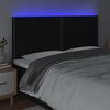 vidaXL sengegavl med LED-lys 200x5x118/128 cm stof sort