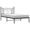 vidaXL sengeramme med sengegavl 107x203 cm metal sort
