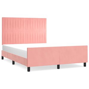vidaXL sengeramme med sengegavl 140x200 cm fl&oslash;jl pink