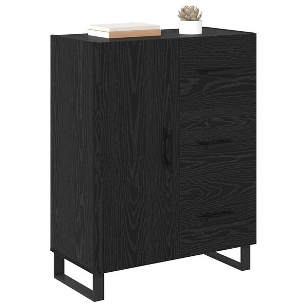 vidaXL Sideboard Sort eg 69,5 x 34 x 90 cm Ingeni&oslash;rt tr&aelig; og jern