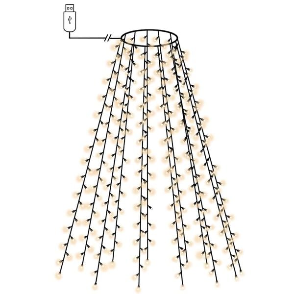 vidaXL lysnet til juletr&aelig; 150 lysdioder 150 cm kold hvidt lys