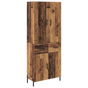 vidaXL Highboard Gammelt tr&aelig; 69,5 x 34 x 180 cm Konstrueret tr&aelig;