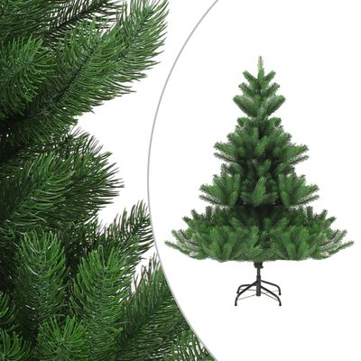 vidaXL kunstigt juletræ nordmannsgran LED og kuglesæt 120 cm grøn