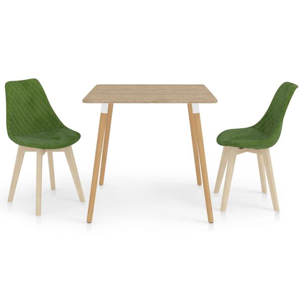 vidaXL spisebordssæt 3 dele lysegrøn