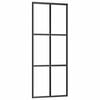vidaXL skyded&oslash;r 76x205 cm sikkerhedsglas og aluminium sort