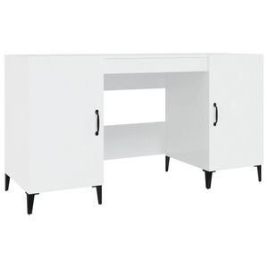 vidaXL skrivebord 140x50x75 cm konstrueret tr&aelig; hvid h&oslash;jglans