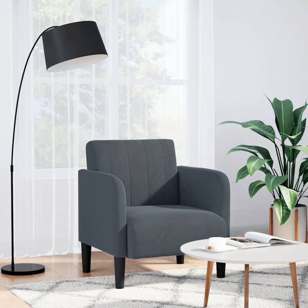 vidaXL sofastol med arml&aelig;n 54 cm fl&oslash;jl m&oslash;rkegr&aring;