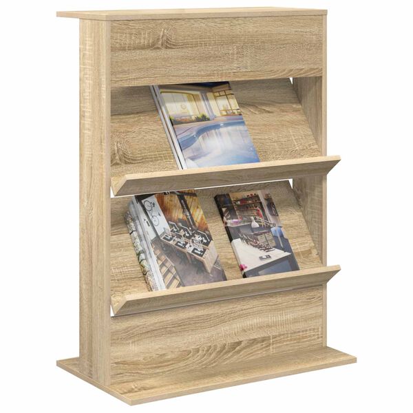 vidaXL Magasin Rack Sonoma eg 70 x 41 x 96 cm Konstrueret tr&aelig;