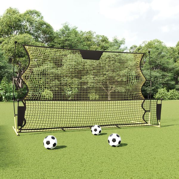 vidaXL fodbold-rebounder 183x85x120 cm polyester sort og gul