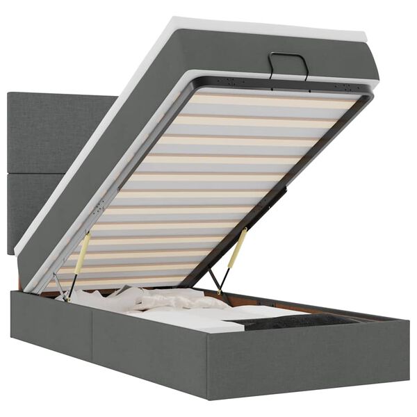 vidaXL osmannisk sengeramme med madras 100x200 cm stof mørkegrå