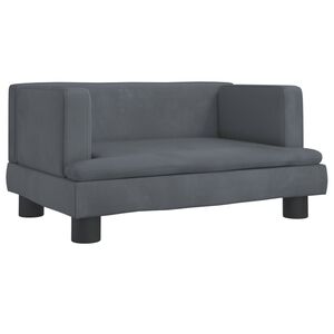 vidaXL sofa til børn 60x45x30 cm velour mørkegrå