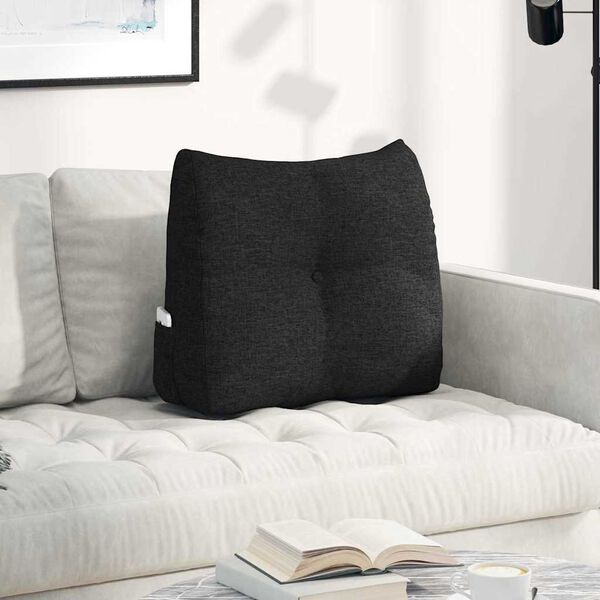 vidaXL Rygpude Sort 60 x 24 x 50 cm Stof