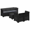 vidaXL 5-personers Havem&oslash;bel Sofa med Hynder Rattan Look PP Antracit