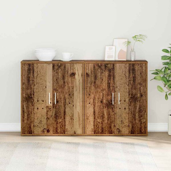 vidaXL Sideboard 2 pcs Gammelt tr&aelig; 60 x 31 x 70 cm Konstrueret tr&aelig;