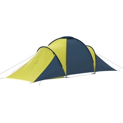 vidaXL campingtelt 6 personer blå og gul