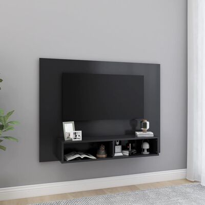 vidaXL væghængt tv-skab 120x23,5x90 cm konstrueret træ grå