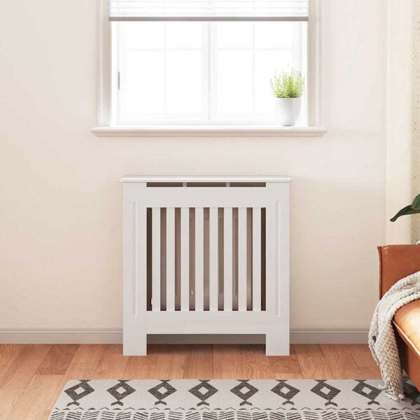 vidaXL Radiatorcover 2 pcs Hvid 78 x 19 x 81,5cm Konstrueret træ