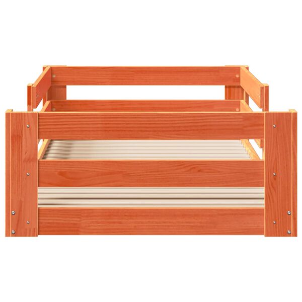 vidaXL sengeramme uden madras 90x190 cm massivt fyrretr&aelig; gyldenbrun