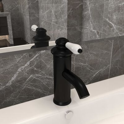 vidaXL vandhane til badeværelseshåndvask 130x180 mm sort