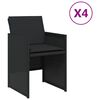 vidaXL havestole med hynder 4 stk. polyrattan sort