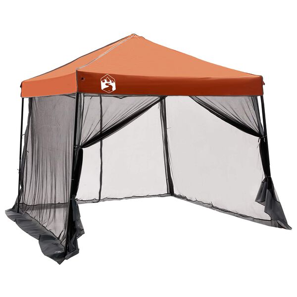 vidaXL Camping Telt S&aelig;t med tag 2 pcs Gr&aring; og orange Taffeta og Stof